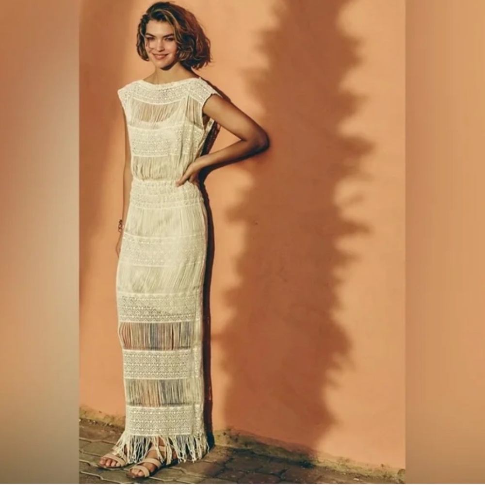 Callahan Cream Sleeveless Bateau Maxi Dress
